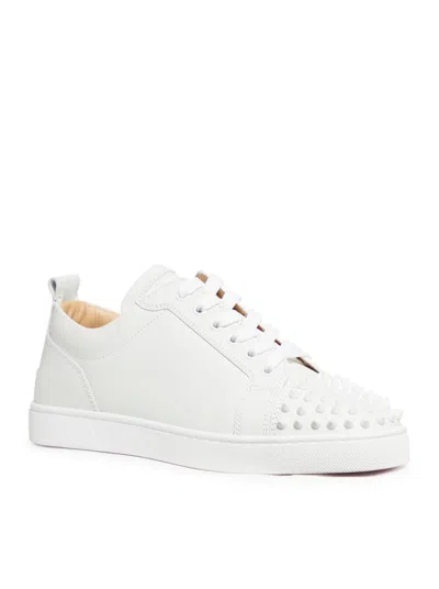 Christian Louboutin Louis Junior Spikes Cap-toe Full-grain Leather Sneakers In Multi