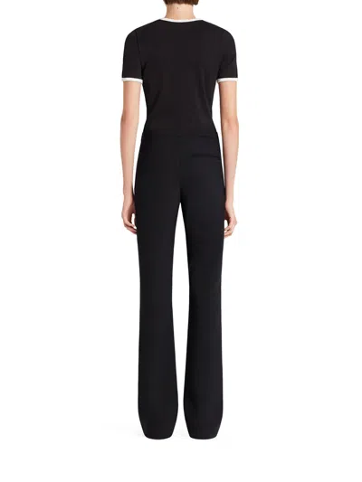 Courrèges Courreges Women Cotton T Shirt With Contrasting Profiles In Black