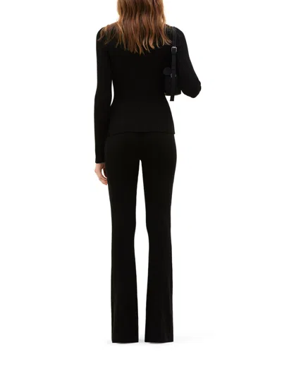 Courrèges Black Ribbed Viscose Blend Turtleneck