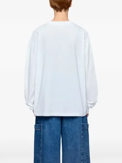 Ganni Raspberry Pattern Long-sleeve T-shirt In Blue