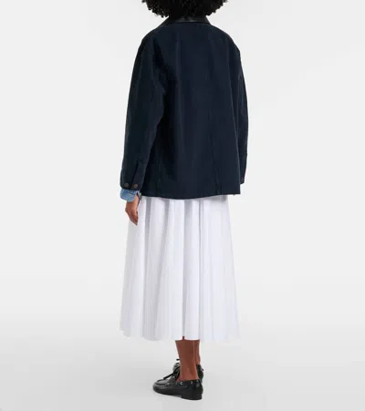 Polo Ralph Lauren Contrast-waistband A-line Skirt In White In Black