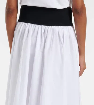 Polo Ralph Lauren Contrast-waistband A-line Skirt In White In Black