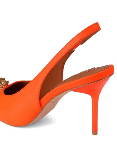 Kurt Geiger Large Eagle Slingback Embellished Pumps In Orange