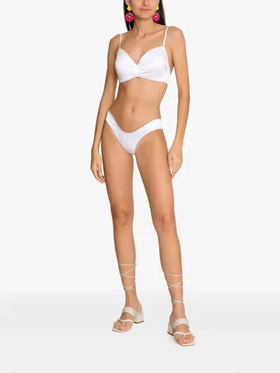 Amir Slama Gathered String Bikini In White
