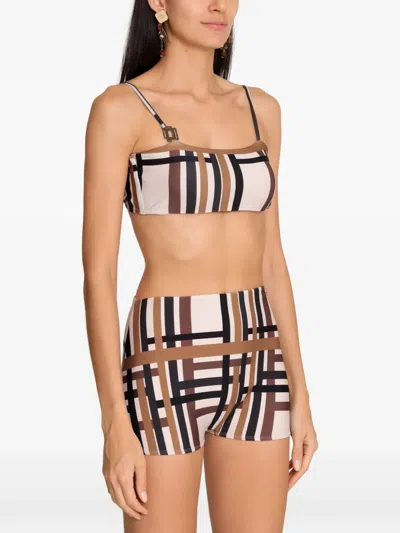 Amir Slama Checked-print Bikini In Multi