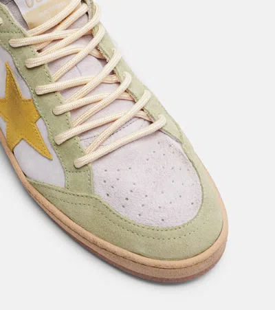 Golden Goose Ball Star Sneakers In Suede And Laminated Leather Heel In Multi
