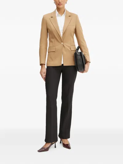 Morgan Buttoned Blazer In Brown