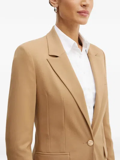 Morgan Buttoned Blazer In Brown