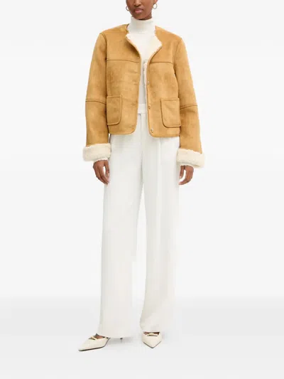 Morgan Button-fastening Jacket In Brown