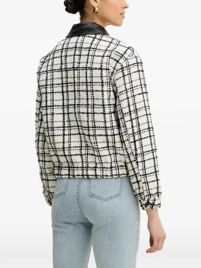 Morgan Checked-pattern Buttoned Jacket In White