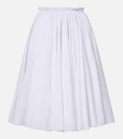 Ami Alexandre Mattiussi Ami Paris Cotton Midi Corolla Skirt In White