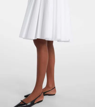 Ami Alexandre Mattiussi Ami Paris Cotton Midi Corolla Skirt In White