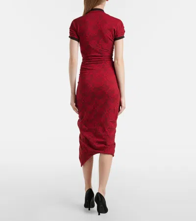 Vivienne Westwood Pulling Dress Jacquard Piquet Graffiti-orbs Xl Women In Brown