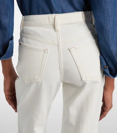 7 For All Mankind Dojo Tailorless White Shell Flare Leg Jean In White
