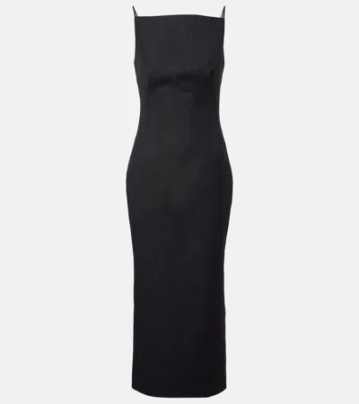 Givenchy Womens Square-neck Sleeveless Crepe-cady Midi Dress Black