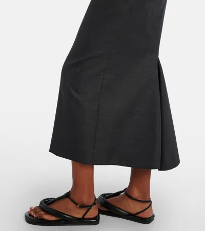 Givenchy Womens Square-neck Sleeveless Crepe-cady Midi Dress Black