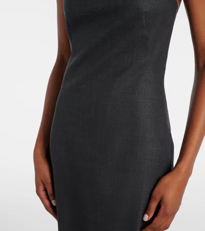 Givenchy Womens Square-neck Sleeveless Crepe-cady Midi Dress Black