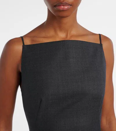 Givenchy Womens Square-neck Sleeveless Crepe-cady Midi Dress Black