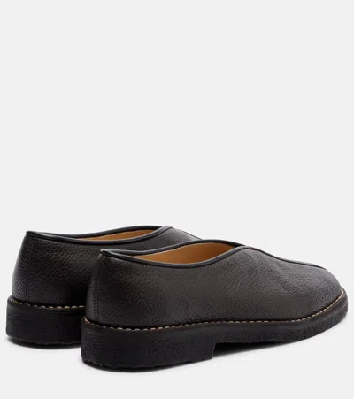 Lemaire Brown Solid Flat Piped Ballet Flats In Brown