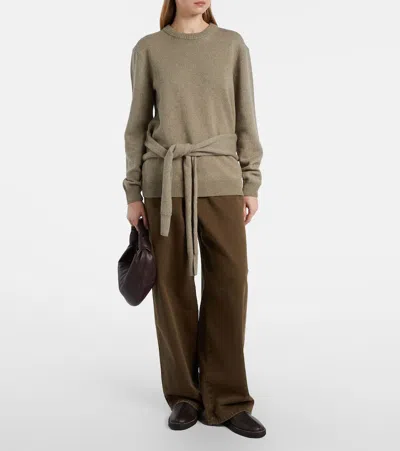 Lemaire Brown Solid Flat Piped Ballet Flats In Brown