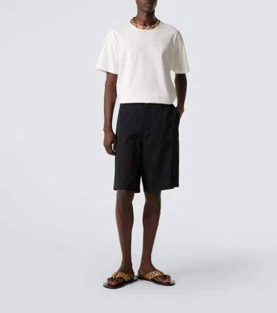 Burberry Men Embroidered Fabric Pavilion Thong Slippers In Brown