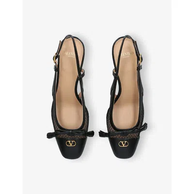 Valentino Garavani Valet Du Roi Slingback Pump In Mesh And Kidskin 60mm Woman Black 41.5 In Black