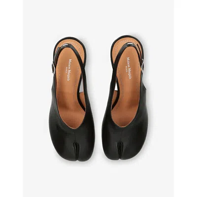 Maison Margiela Womens Black Tabi Leather Slingback Wedges Eur 36 / 3 Uk