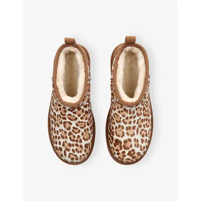 Ugg Stivaletto Donna Classic Ultra Mini Felicity Leopard Jasmine In Brown