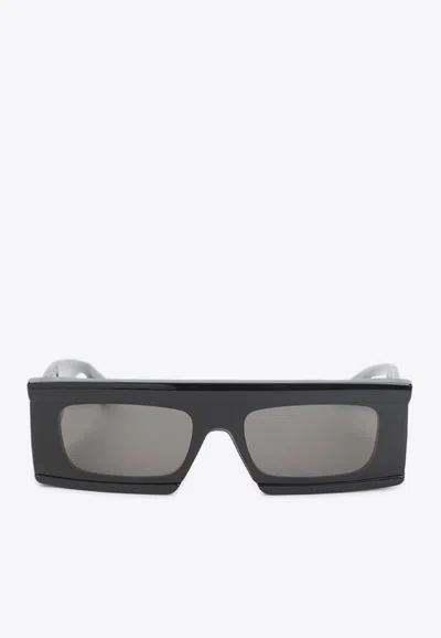 Alaïa Rectangular Frame Dark Lenses Sunglasses Design In Black