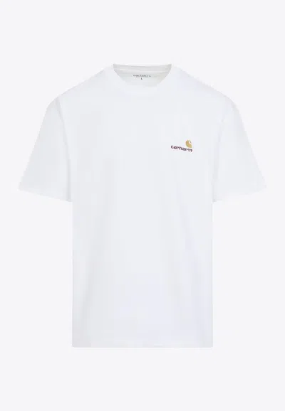 Carhartt Wip Ss Amarican Script Tshirt In White