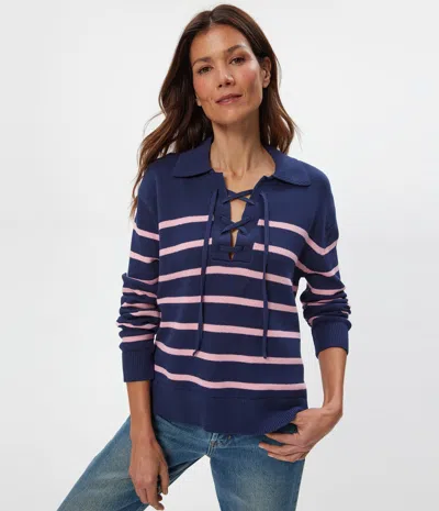 Michael Stars Adrienne Collared Pullover Sweater In Blue