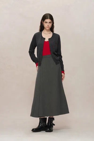 Fabrique Basic Wool Knit Fitted Sweater In Red