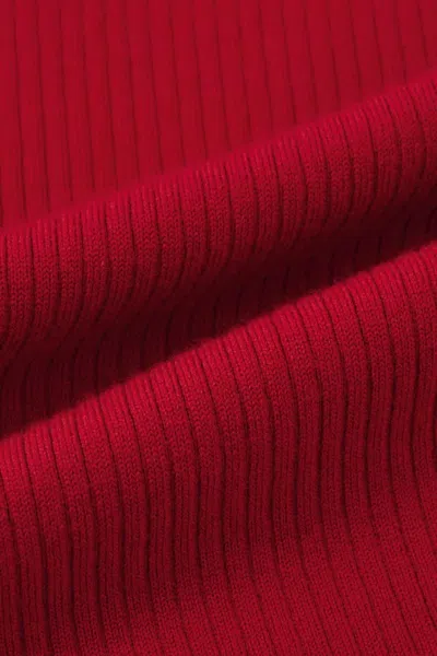Fabrique Basic Wool Knit Fitted Sweater In Red