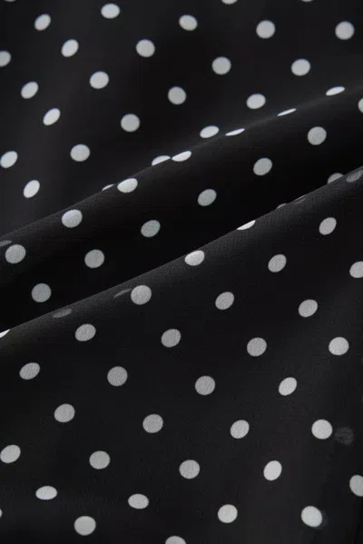 Fabrique Ellie Polka Dot Dress In Chiffon In Black