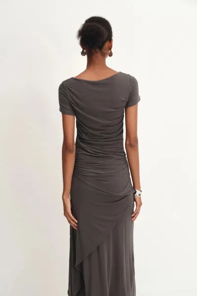 Fabrique Nhat Jersey Dress In Tencel-merino Knit In Gray