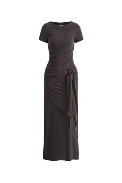 Fabrique Nhat Jersey Dress In Tencel-merino Knit In Gray