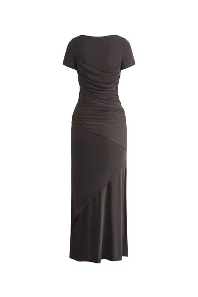 Fabrique Nhat Jersey Dress In Tencel-merino Knit In Gray