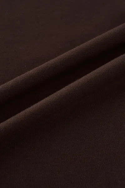 Fabrique Grace Twisted Drape Long Sleeve Maxi Dress In Tencel-wool Knit In Brown