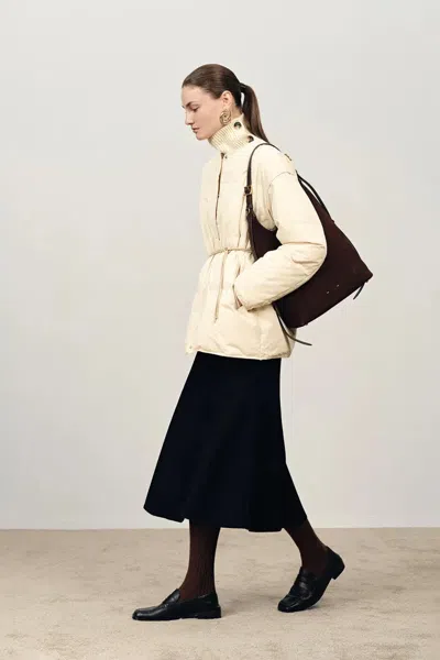 Fabrique Dove Stand Collar Quilted Down Jacket In High-density Down-proof In White