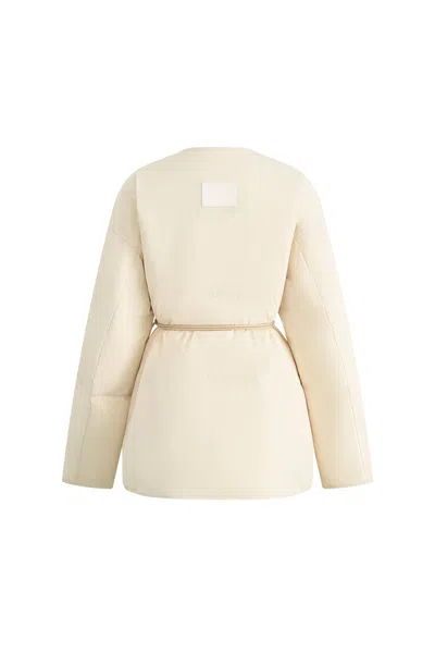 Fabrique Dove Stand Collar Quilted Down Jacket In High-density Down-proof In White