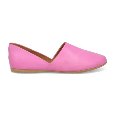 Miz Mooz Kimmy Flats Womens Fuchsia Leather Almond Toe Slip-on Rhs5345 In Pink