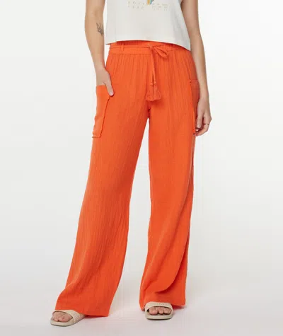 Roxy Sea Goldie Pants In Tigerlily Solid In Orange