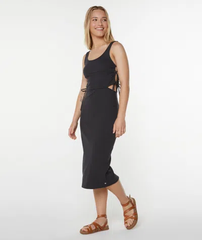 Roxy Surf Stoked Midi Dress In Kta0-black In Blue