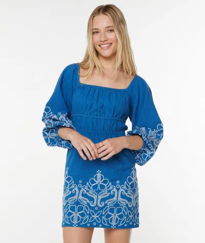Roxy Under The Palms Mini Dress In Blue