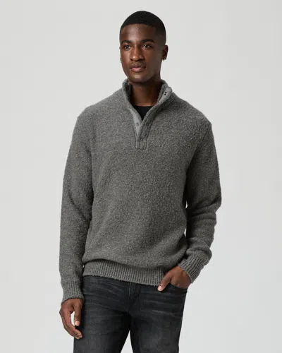 Paige Mens Kotoni Collared Merino-wool Blend Jumper Dark Grey In Gray