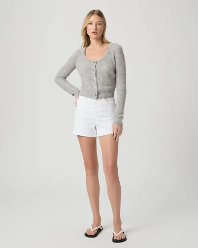 Paige Dani High Rise Denim Shorts In Aniyah Distressed In White