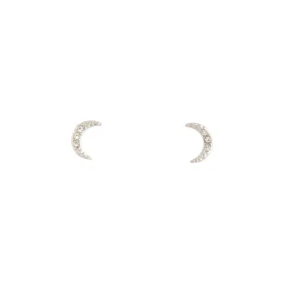 Lovisa Rhodium Diamante Cresent Stud Earrings In Silver