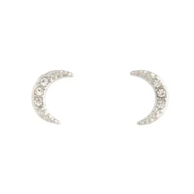 Lovisa Rhodium Diamante Cresent Stud Earrings In Silver