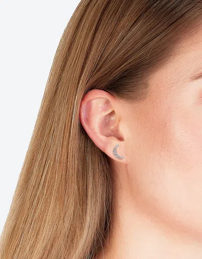 Lovisa Rhodium Diamante Cresent Stud Earrings In Silver