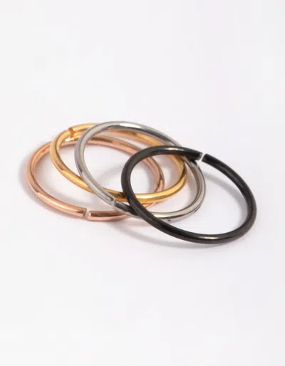 Lovisa Titanium Basic Nose Ring 4-pack In Multi